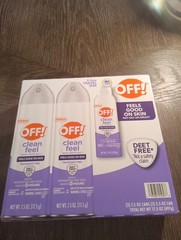 OFF! Clean Feel Mosquito&Tick Repellent Picaridin DEET-Free Bug Spray, 3-Pack