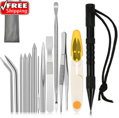 14Pcs Paracord Stitching Set Stainless Steel Lacing Needles FID Knotter Tools wi