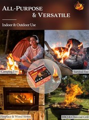 Nvkrvks Fire Starter, Easy-Burning Fire Starter Squares for Wood Stoves