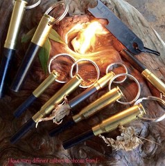 300 Blk Blackout Bullet Brass Ferro Rod Flint Steel Fire starter EDC ferrocerium