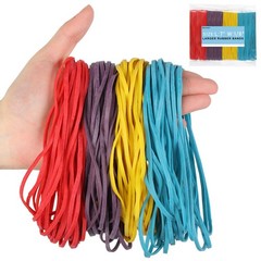 Okomagix Large Rubber Bands Office Blue, Red, Yellow and Purple