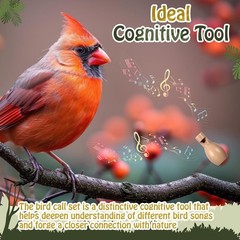 9 Pcs Wooden Bird Call Set for Birdwatchers, Nature Lovers, Realistic Sound