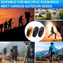 Survival Bracelet Set 3 Pack with Compass & Whistle, Camping, Hiking Emer