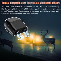 8 PCS Deer Whistles for Car, Automotive Warning Whistle 8 PCS, Black