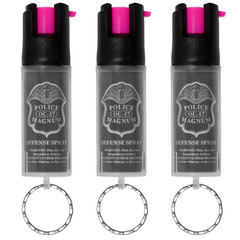 Police Magnum mini pepper spray Self Defense Security OC 3 Pack 1/2oz Keyring