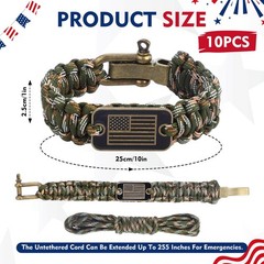 Liliaafar 40 Pcs Memorial Day Patriotic Paracord Bracelet for Dad Veteran Tac…