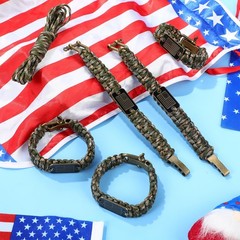 Liliaafar 40 Pcs Memorial Day Patriotic Paracord Bracelet for Dad Veteran Tac…