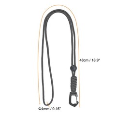 Badge Lanyard 18.8 Inch, Necklace Keychain Cord Metal Clasp Hook, Grey