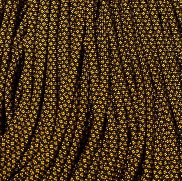 550 Paracord Goldenrod with Black Diamonds 100 FT USA MADE