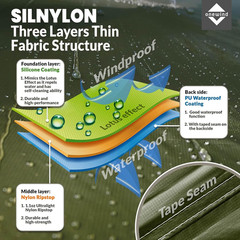 Onewind Lightweight Poncho Shelter, Solitary Shelter Cape Silnylon Emergency Sur