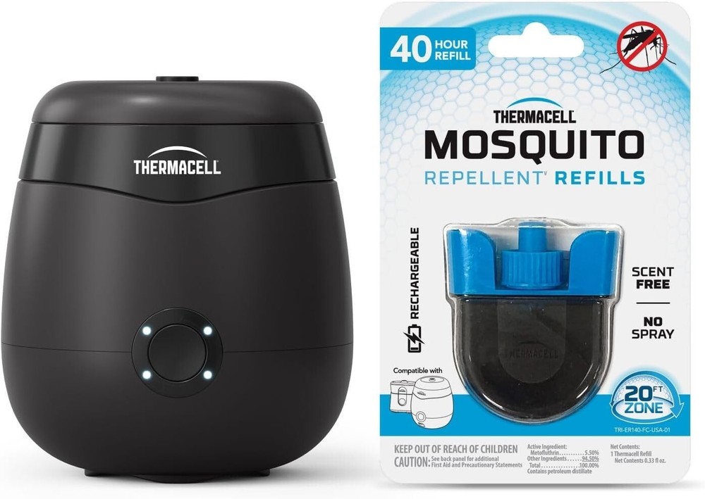 Thermacell Rechargeable Mosquito Repeller Bonus Pack with 40 Hours of Repellent