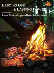 Fire Starter Squares 192, Natural & Odourless FireStarters Cubes for Campfire, F