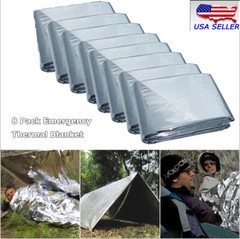 Top-grade 8 Pack Emergency Thermal Blanket 51″*82″ Portable PET Material