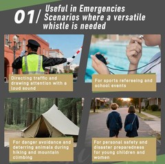 Whistle Emergency Whistles Premium Lifeguard Safety Whistle for Rescue Signal…