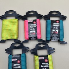 #N16- Tool Bench Hardware PARACORD TEAL 1/8in x 25 ft Lot of 5 New