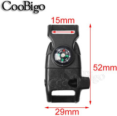 10pcs Black 5/8 Flint Scraper Fire Whistle Buckle for Paracord Bracelet