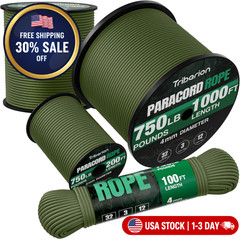 Paracord Rope 750 Lb 100Ft 5/32″ Parachute Cord 4MM 12-Strand Para Cord – Heavy