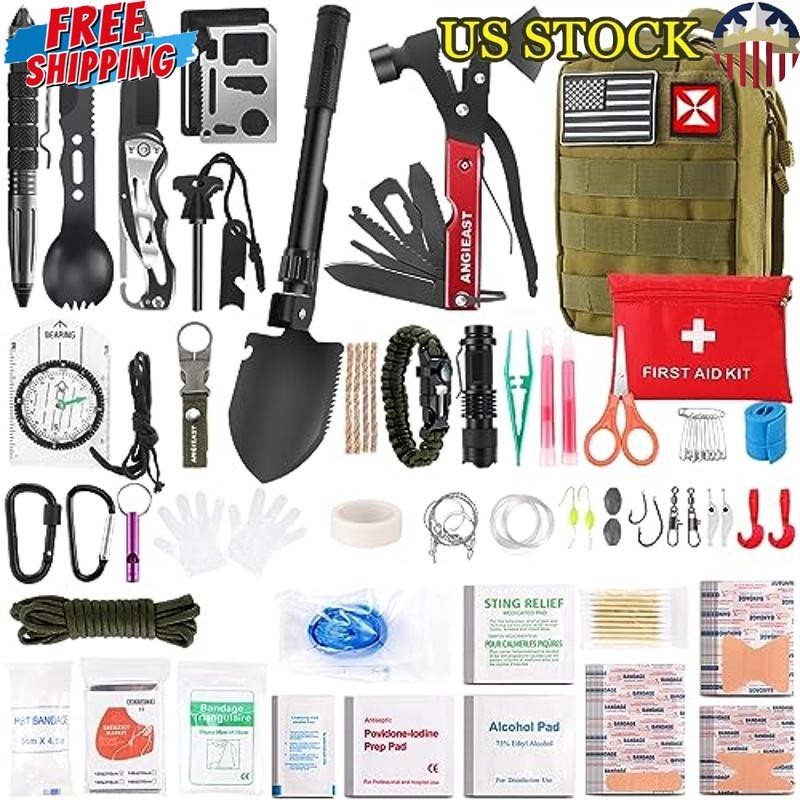 Emergency First Aid Survival Kit 256pcs Trauma Tools Molle Pouch Camping Hiking