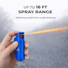 Burn 2 Pack Pepper Spray Keychain 0.5 oz Police Strength OC Blue