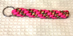 NEW Handmade Paracord Lanyard Keychain Key Ring Hot Pink & Crazy Camo 5”x0.5”