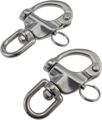 2-3/4 inches Swivel Eye Snap Shackle Pair Quick Release Bail 316 Stainless