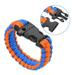 Survival Paracord Bracelets, 2 Pack Braided Bracelet, Blue, Orange