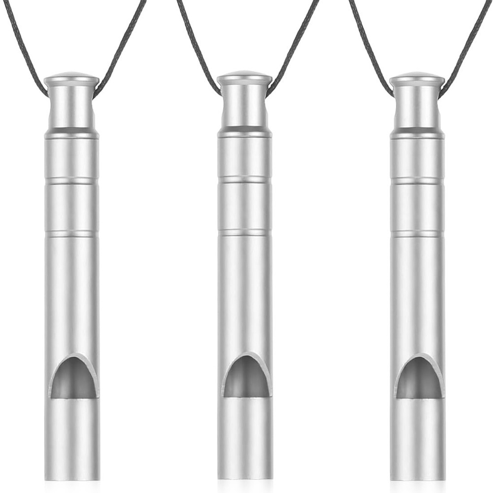 3 Piece Emergency Whistle, Safety Whistle Titanium, Survival Whistle, Signal Whistle…