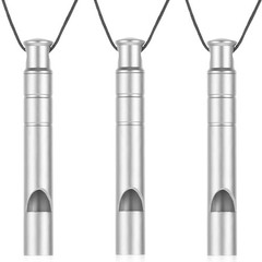 3 Piece Emergency Whistle, Safety Whistle Titanium, Survival Whistle, Signal Whistle…