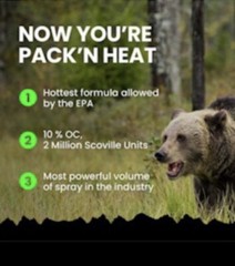 GRIZGuard 30 Feet BEAR Deterrent Repellent Spray 7. 9 oz GLOW CAP CAMPING HIKING