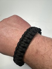 Paracord Bracelet 550 Black Tactical 3/8″ Buckle (Black) Hand Made