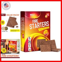 Fire Starter Squares, 160 pcs – Charcoal Fire Starters for Campfires, Grill, …