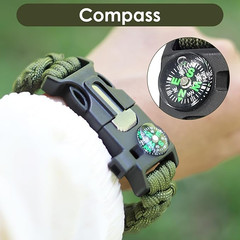 2x Paracord Bracelet Waterproof Outdoor Adjustable Survival emergency Knife Kit