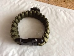 Army Green Paracord Compass Bracelet,Whistle Buckle