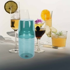 Water Glass Bottle Set Travel Drinking Cup Reusable Cups Pitcher