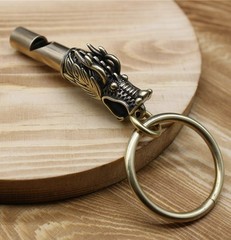 Brass Dragon Whistle Keychain Pendant Pants Chain Bag Pendant Car Key Pendant