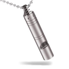 Whistle Emergency,Titanium Whistle Necklace Keychain Loud up to Sliver Ti01