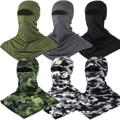 Syhood 6 Pieces Balaclava Face Cover One Size, Green, Black, Gray, Camouflage