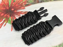 20 22 mm Black Green Refelctive Tracers Adjustable Survival Paracord Watch Band