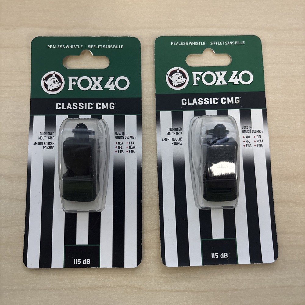 Fox 40 Pealess Whistle 115 dB Classic CMG Cushioned Mouth Grip Sport Referee (2)