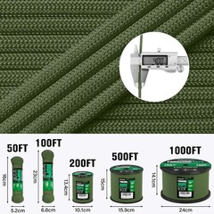 Paracord Rope 750 Lb 100Ft 5/32″ Parachute Cord 4MM 12-Strand Para Cord – Heavy