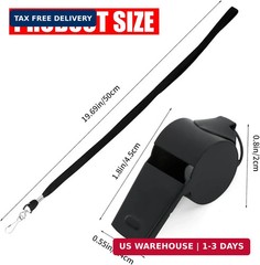 Whistle,2pcs(Black+Silver) Stainless Steel Whistle and Lanyard, Clear Bright and