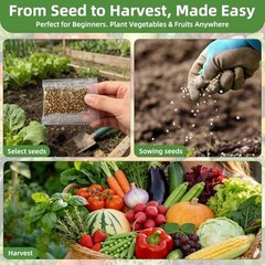 Seed Vault Planting Kit for Heirloom Vegetable Seeds – 15,000+ Non-GMO Seeds
