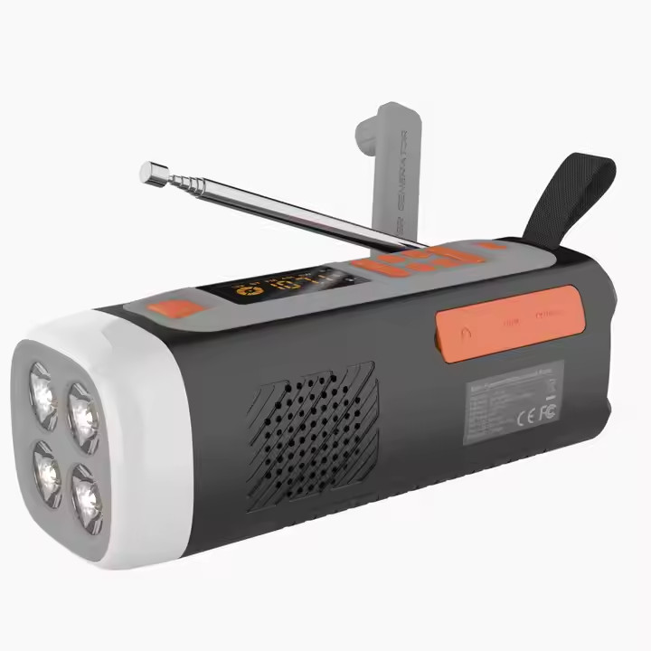 Portable 4500mah Power Bank Solar Flashlight Emergency NOAA AM FM SW Weather