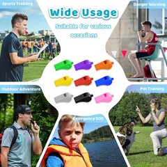 72 PCS Plastic Whistle for Coach with Lanyard Loud Crisp Sound Multicolor Spo…