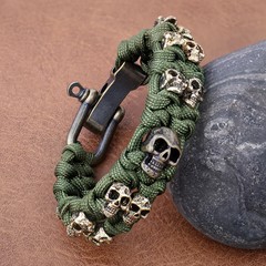 Vintage Skull Style Bracelet Jewelry Gift Outdoor Camping Paracord Survival.