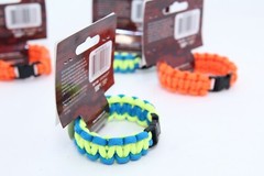 (12) SecureLine Small Braided Paracord Survival Bracelet Asst. Colors