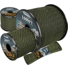 Reflective Paracord Rope 850lb, 100FT Nylon Utility Cord for Camping