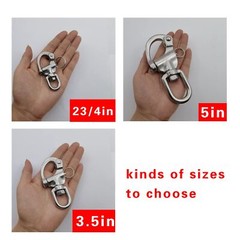 Pair of 2-3/4in70mm Swivel Eye Snap Shackle Quick Release Bail Rigging Sailin…