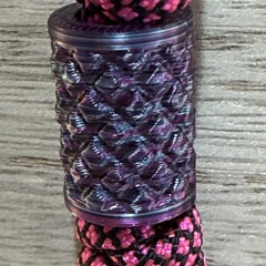 6 in UV reactive Lanyard with 3D printed bead for knife/EDC w/ USA made paracord