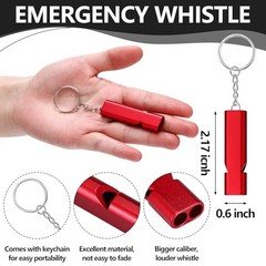 Gemscream 4 Sets Bear Bells with Whistle for Hiker, Loud Bear Bell with Red
